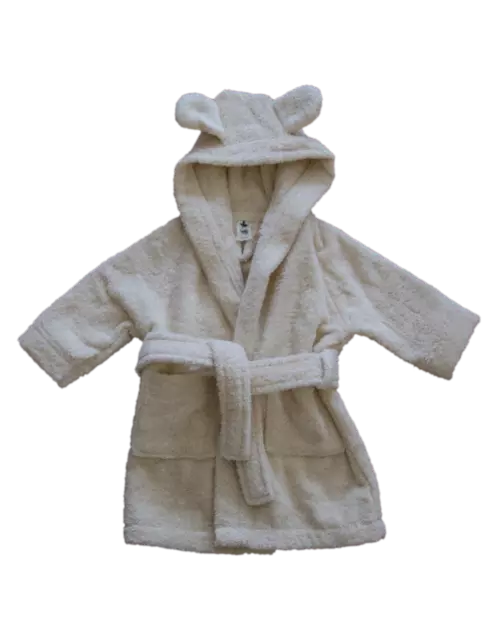 Leela Cotton Baby Kinder Bademantel Bio Baumwolle mit Kapuze