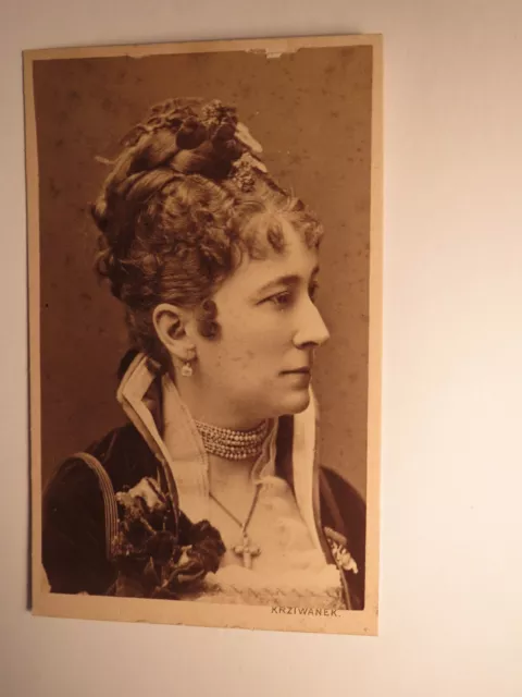 Schauspielerin Charlotte Wolter - Portrait / ca. 1870er CDV Krziwanek Wien Ischl