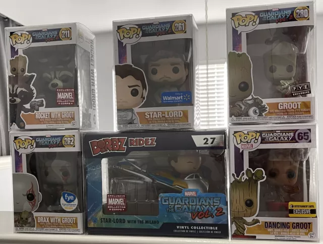 Marvel Funko Pop & Dorbz Guardians of the Galaxy Exclusive Bundle + Protectors