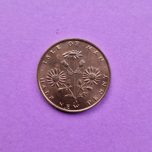 1975 Isle of Man Ragwort 1/2p Half Penny Circulated