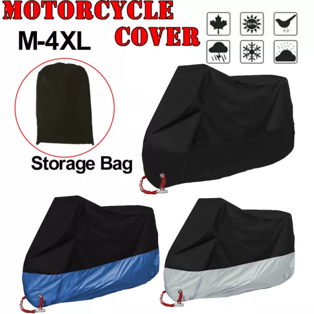 Motorcycle Motorbike Scooter Moped Cover Waterproof Rain Dust UV Protector M-4XL