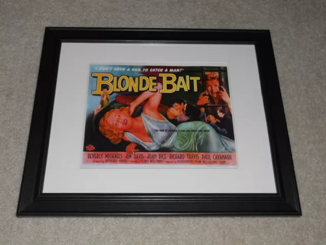 Framed Blonde Bait Mini-Poster, UK QUAD Print 1956 Cult Hit 14"x17"