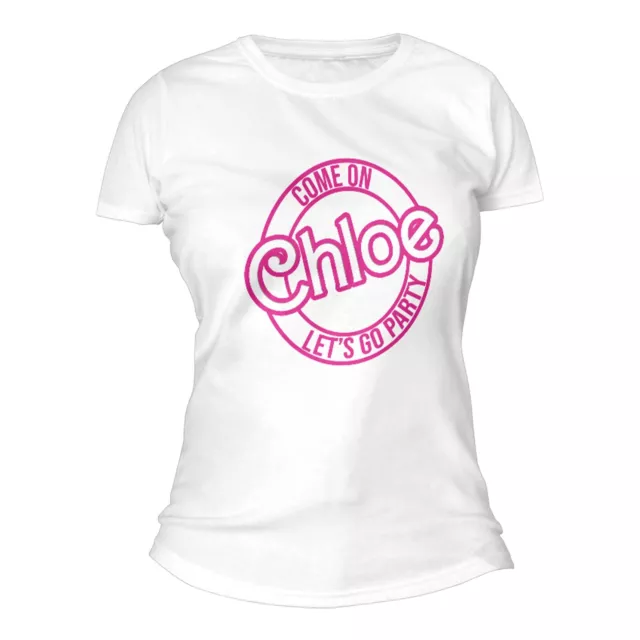 Personalised Barbie T-Shirt Lets Go Party Hen Girls Night Out Women Kids Tee Top