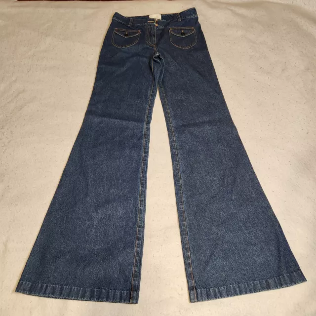 VTG 3.1 Phillip Lim Womens Flare Jeans Sz 6 Mid Rise Dark Wash Snap Pockets NWOT