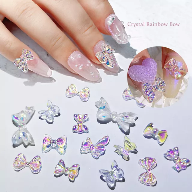 3D Nail Art Decorations Nail Rhinestones Manicure Jewelry Aurora Butterfly