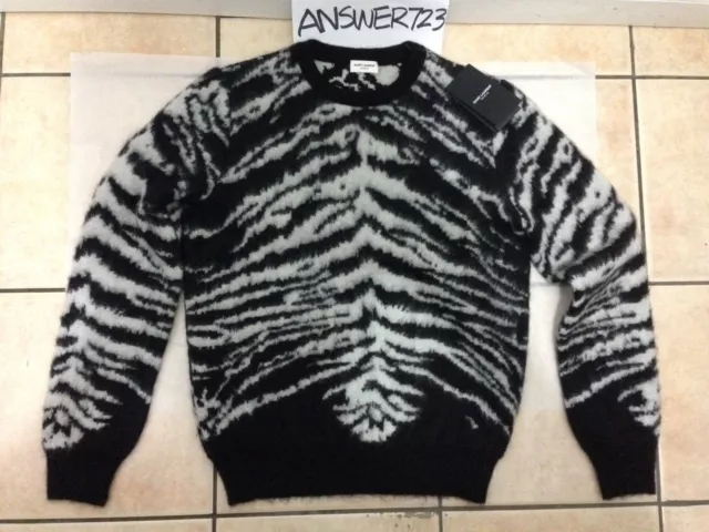 Saint Laurent Paris Tiger Sweater Sz S YSL SLP Hedi Slimane Raf Crewneck