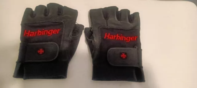 Harbinger Unisex Power Weight Lifting Exercise Gloves Black Size Medium