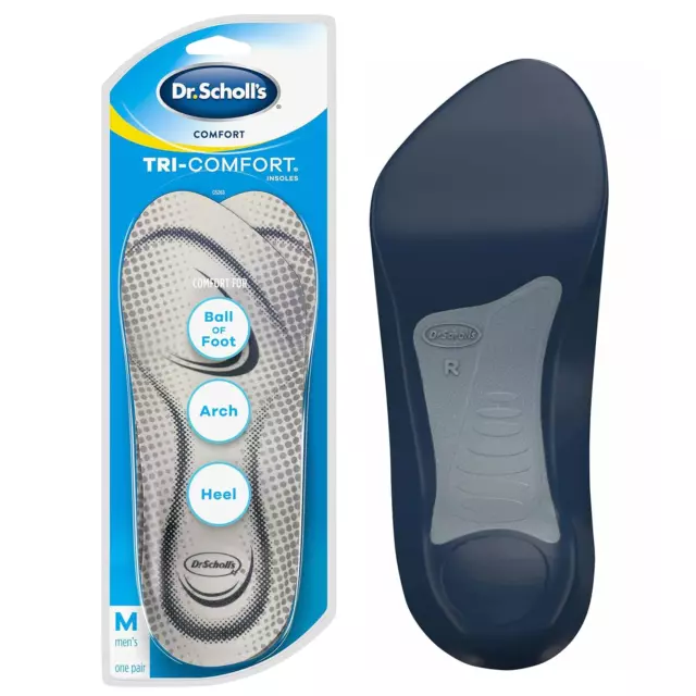 Dr. Scholl's Comfort Tri-Comfort Einlegesohlen für Herren, 1 Paar, Größe 8-12