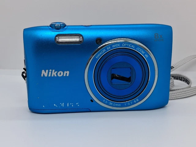 NIKON COOLPIX S3600 Blue 20.1MP Compact Digital Camera $125.99
