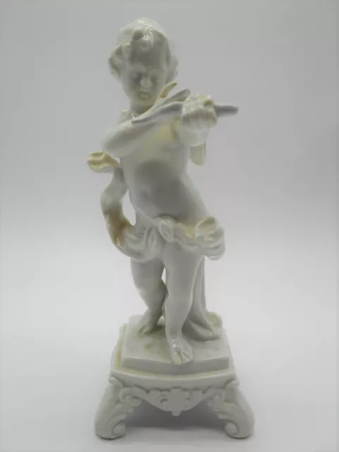 Tres Belle Statuette Figurine Cupidon En Porcelaine Capodimonte Naples Italie