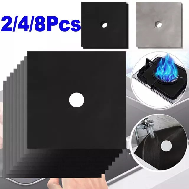 2/4/8x Reusable Gas Hob Protector Non Stick Stove Range Liner Top Cooker Cover