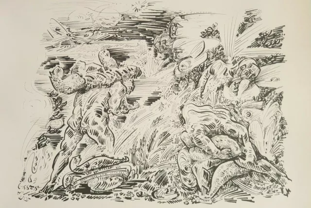 Reproduction lithographie érotique André Masson, le thème du désir, dessin N°8