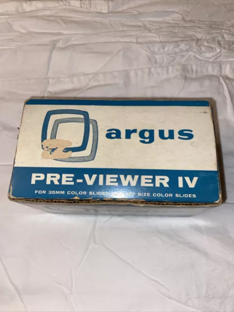 Vintage Argus Pre-Viewer IV 35MM Illuminated Slide Viewer, Original Box Works