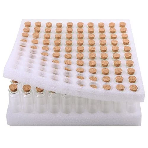 Botellas pequeñas de vidrio MaxMau 100 con tapones de corcho, viales de vidrio de 15 ml frascos pequeños