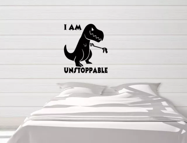 I Am Unstoppable T Rex - Sticker Vinyl Decal Design T Rex Dinosaur Home Wall Art