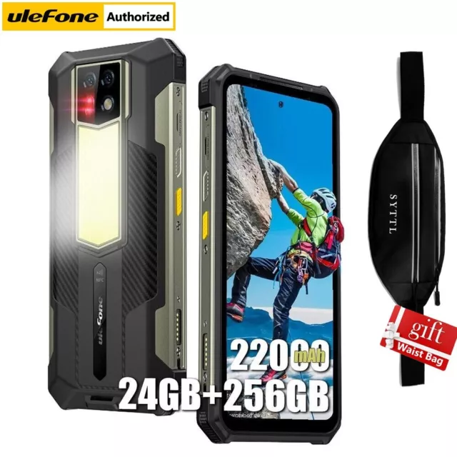 Ulefone Armor 24 22000mAh Rugged Phone 24GB+256GB 6.78" Unlocked Smartphone NFC