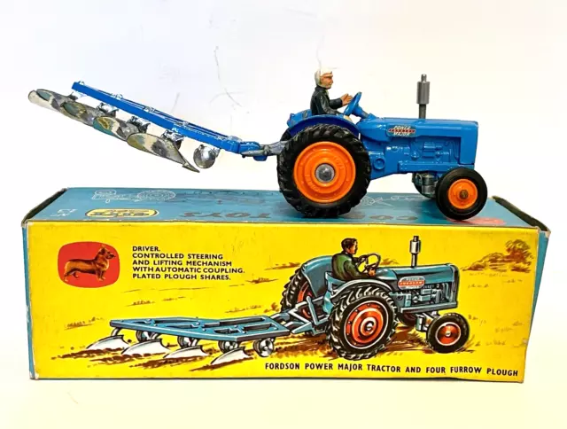 Corgi Toys Gift Set No 13, Fordson Tractor & Four Furrow Plough