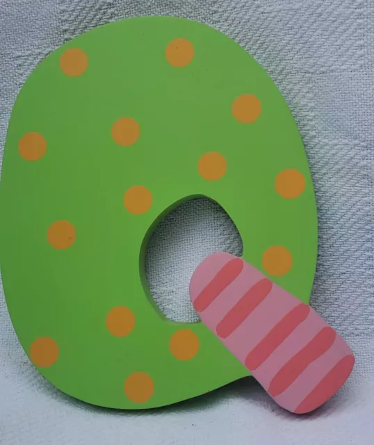 Vtg Tatutina Wooden Letter “Q” Decorative Alphabet Decor Kids FUN Wall Hanging