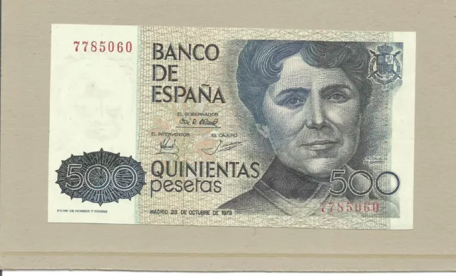 Billete de 500 pesetas, año 1979, sin serie y sin circular.