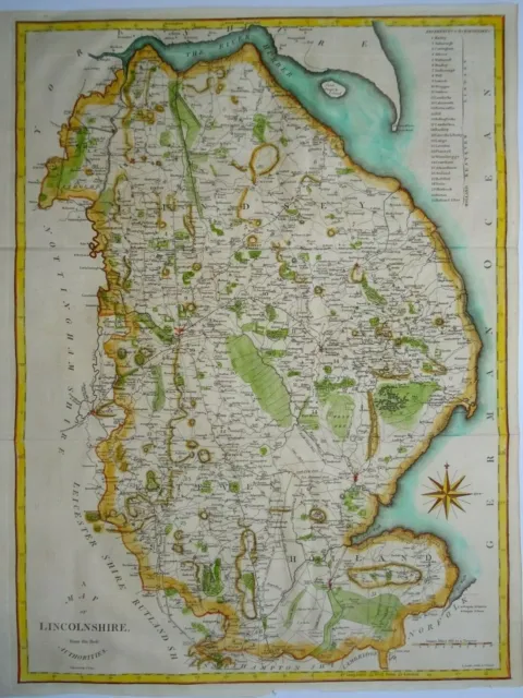 Antique Map of Lincolnshire by John Cary 1789