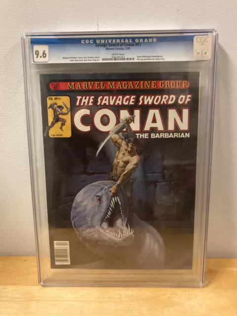 1981 Marvel The Savage Sword Of Conan The Barbarian #61 Comic - Graded Cgc 9.6
