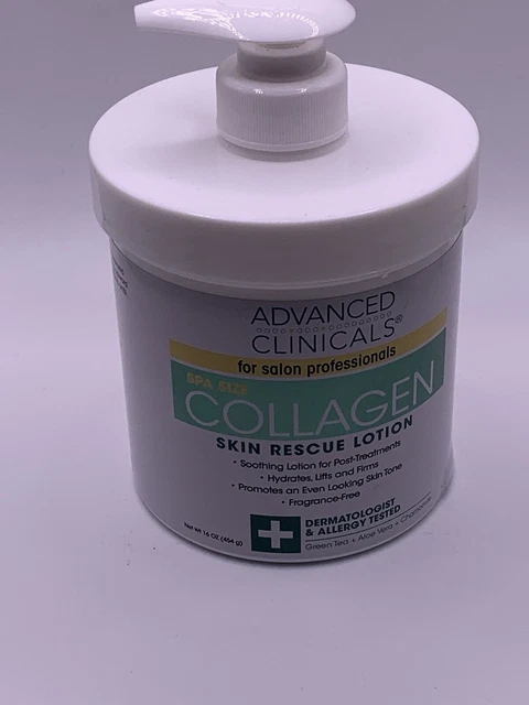 Advanced Clinicals Collagen Skin Rescue Cream – 16 Oz (454g) – Moisturizing Body Lotion, Exp 01/2028-1414078