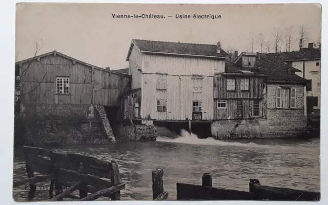 cpa-51-MARNE-VIENNE-le-CHATEAU-Usine électrique.cliché peu courant.