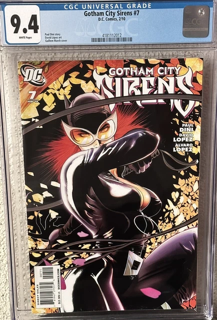 Gotham City Sirens #7 CGC 9.4 WP; DC Comics 2010; Connecting Cover Ft. Catwoman