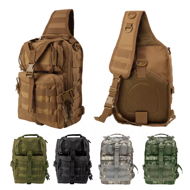 Men Tactical Sling Bag Pack Military Shoulder Backpack Hiking Camping Fishing US