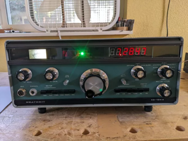 Heathkit SB-104A with VFO stabilizer EL-34 and LED display upgrade