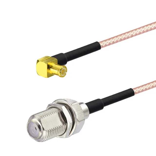F Female Jack to MCX Male Right Angle Adapter Connector RG316 Coaxial Cable 20cm