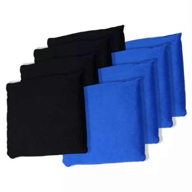 Black and Blue Cornhole Bags- Set of 8