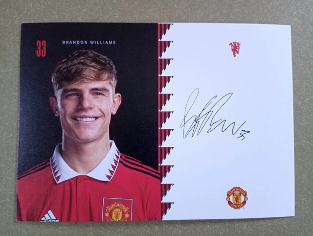 MANCHESTER UNITED FC 2022/2023 BRANDON WiLLiAMS-PRiNT SIGNED OFFICIAL