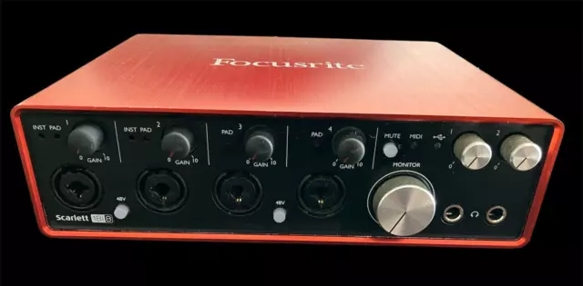 Focusrite Scarlett 18i8 (2nd Gen) 18 Channel USB Audio Interface - Red