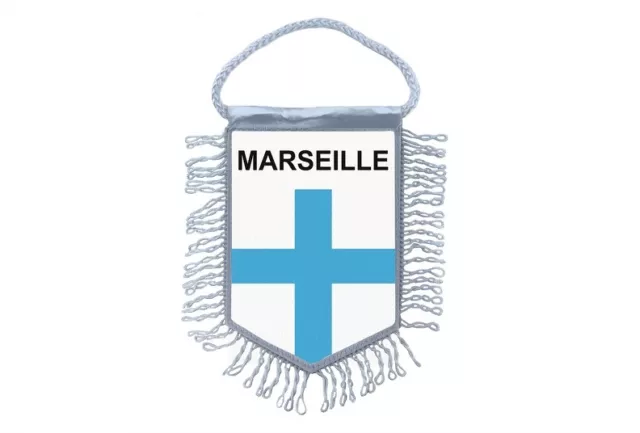 fanion mini drapeau pays voiture decoration souvenir blason ville marseille