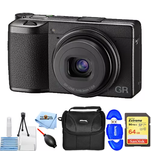 Ricoh GR III Digital Camera 15039 - Essential 64GB Gadget Bag Bundle