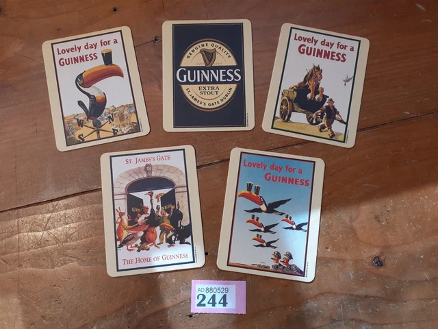 GUINNESS DOUBLE SIDED vintage style beer mats (5) (Ref 244) £8.00 ...