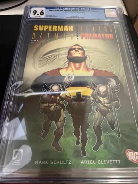 Superman And Batman Versus Aliens And The Predator #1 white pages  cgc 9.6