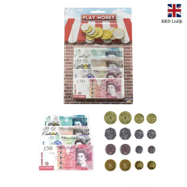 Pound Play Money Kids Pretend Play Cash Toy Education Learning Party Favour H378