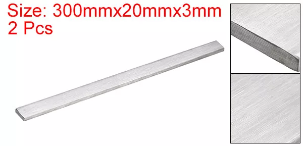 2pcs Stainless Steel Flat Bar Brushed Finish Trim Strips Sheet 1/8"x25/32"x12" 2