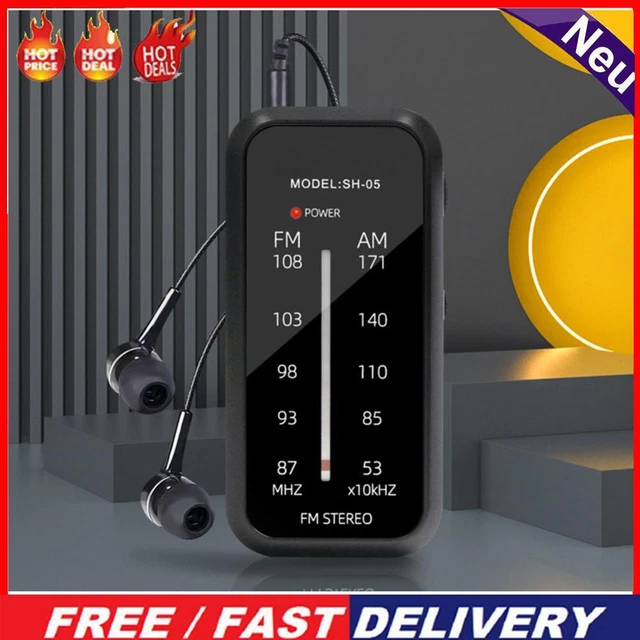 MINI AM FM Stereo Radio Includes Headphones Walkman Radio for Walking ...