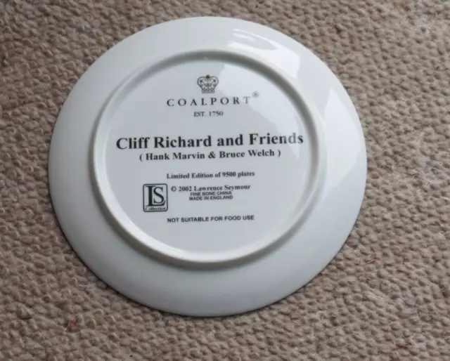 Coalport Ltd Ed 9500 Plate Cliff Richard and Friends Hank Marvin Bruce Welch 2