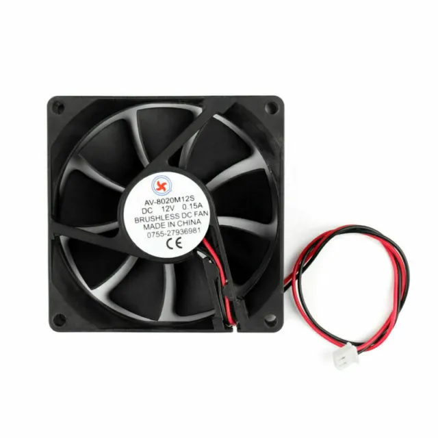 DC Brushless Cooling PC Computer Fan 12V 8020s 80x80x20mm 0.15A 2 Pin Wire AUS 2