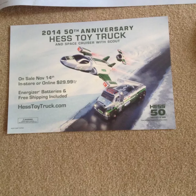 2014 50TH ANNIVERSARY HESS TOY TRUCK DISPLAY SIGNS (Lot of 3)