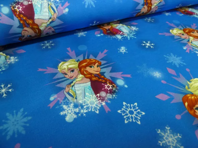 Stoff Baumwolle Jersey Disney Eiskönigin Frozen Anna Elsa blau bunt Kinderstoff
