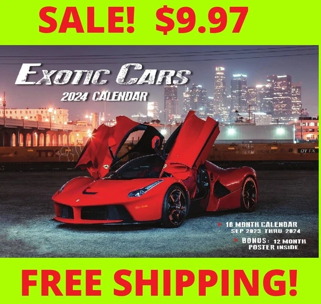 2025 EXOTIC CARS WALL CALENDAR SALE! Porsche Ferrari Lambo Mercedes