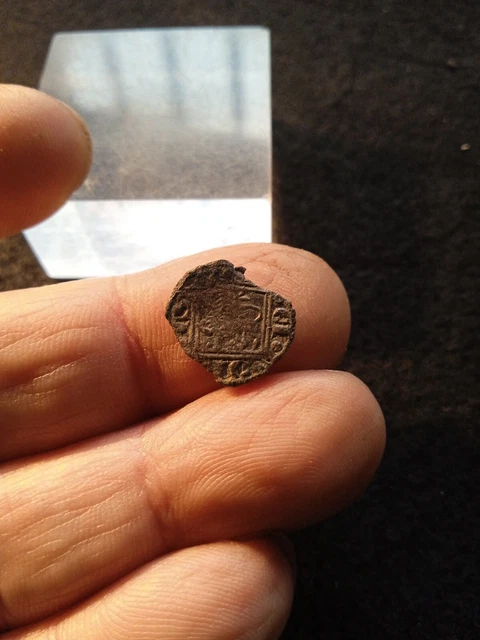 Superb  medieval templar coin in silver, with a castle and Lion
