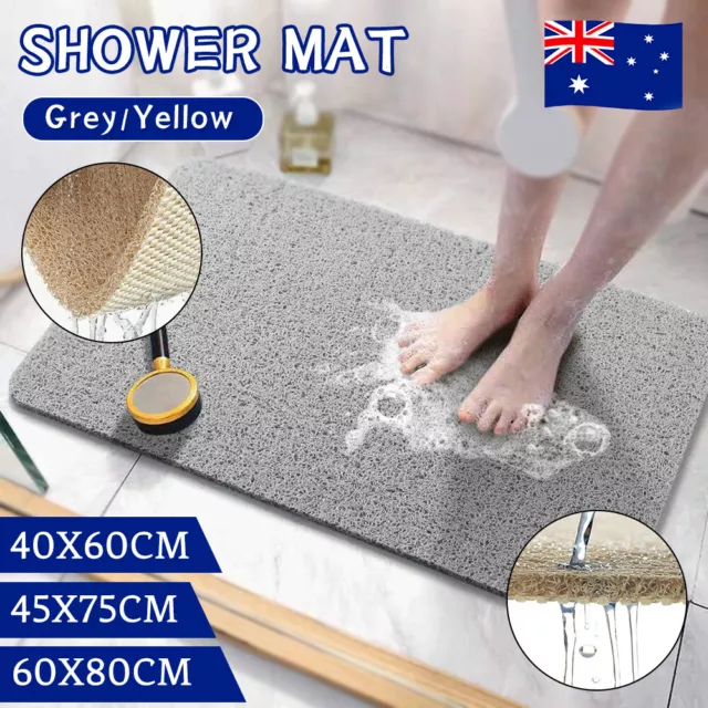 Shower Rug Anti Slip Loofah Bathroom Bath Mat Carpet Water Drains Non Slip AU