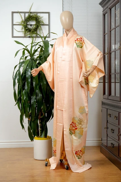 Dear Vanilla Japanese Silk Kimono Women's Robe Gown Authentic Japan Made Vintage