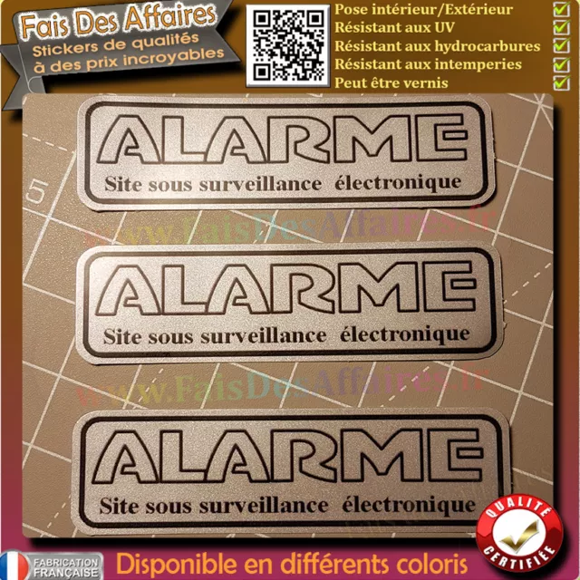 Stickers autocollant alarme protection site sous surveillance électronique decal